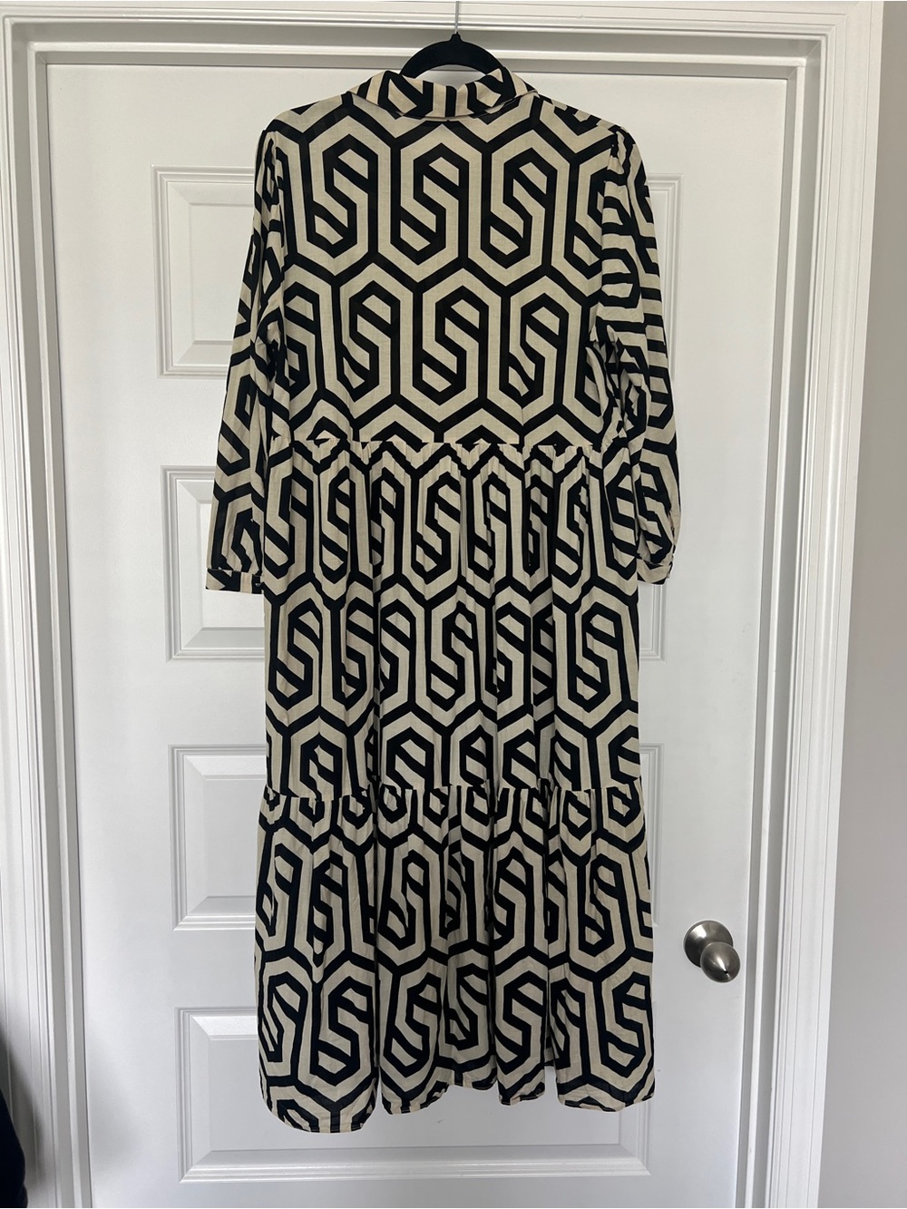 Zara Black & White Geometric Dress - Picture 7 of 8